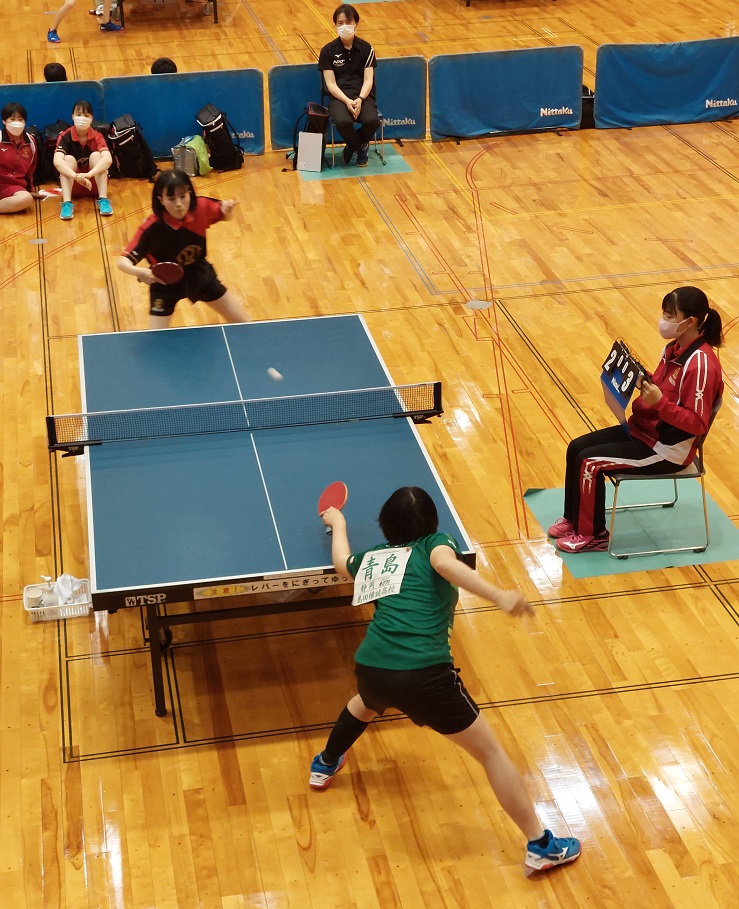 卓球部総体県大会、学校対抗の部…女子ベスト４で東海総体出場へ！