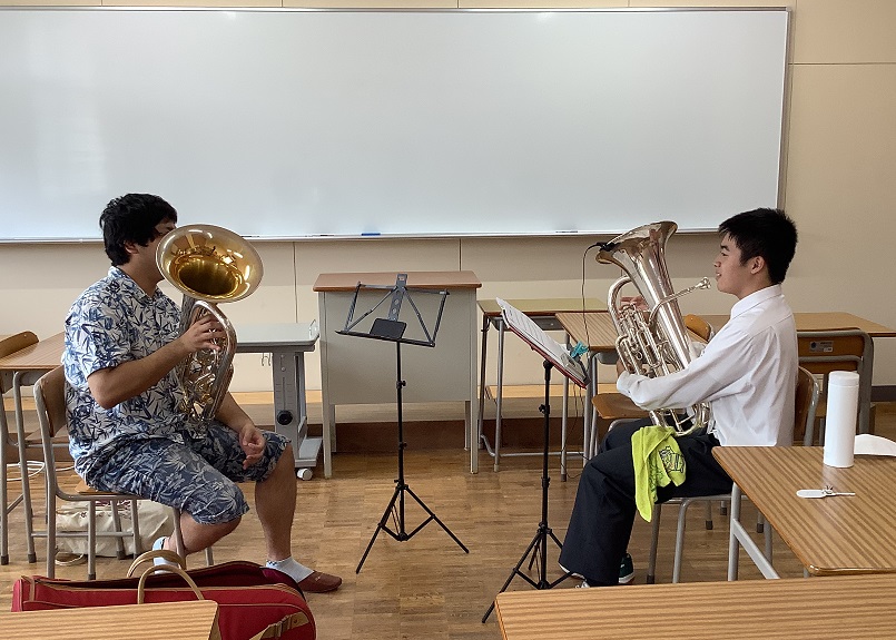 吹奏楽部、島田交響楽団と合同練習…演奏技術を磨きました！