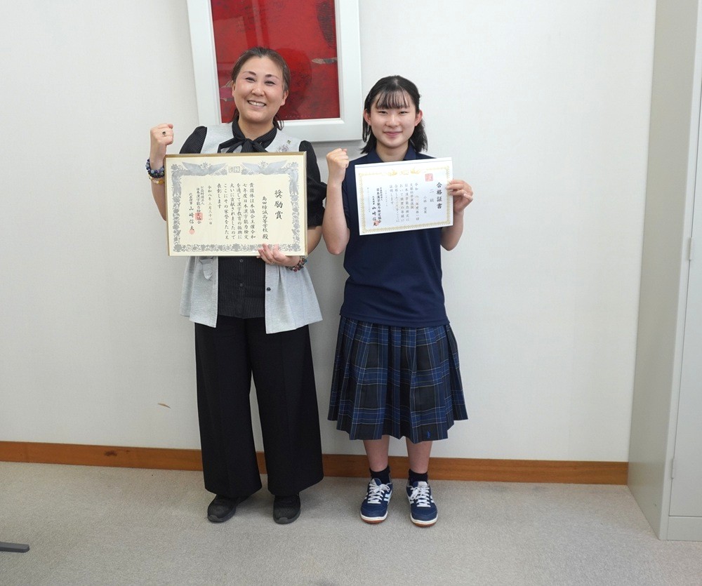 漢字検定２級合格…小林愛果さん（19HR）おめでとうございました！